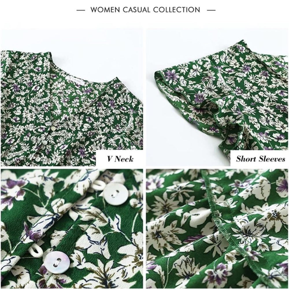 Floral Green Dress Kirundo small - Picture 7 of 8